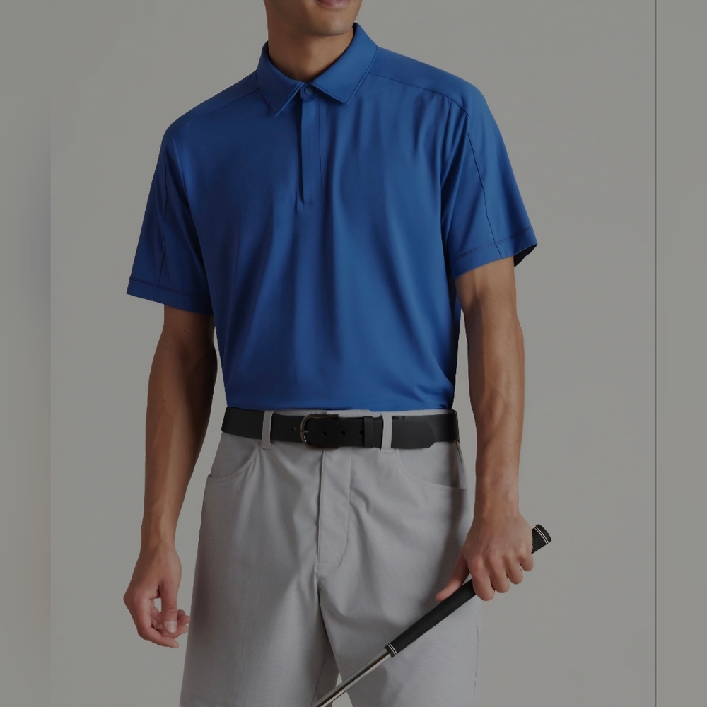 NWT RHONE Momentum Tech Golf Polo Sapphire Blue Size L Stretch Performance